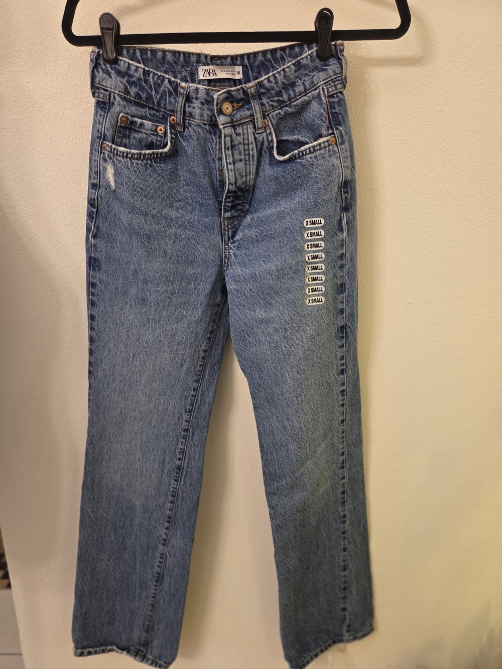 Zara Vintage Wear Blue Straight-Leg Jeans - Picture 2 of 7